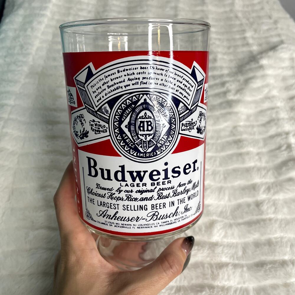 BUDWEISER‎ Glass Large Beer Anheuser-Busch Inc Red